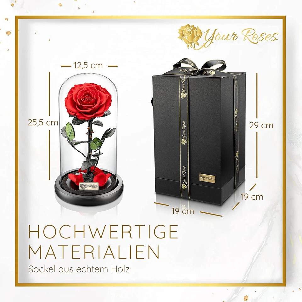 Konservierte Rose im Glas - personalisiertes Geschenk in verschiedenen Farben - Bild 4 von 4