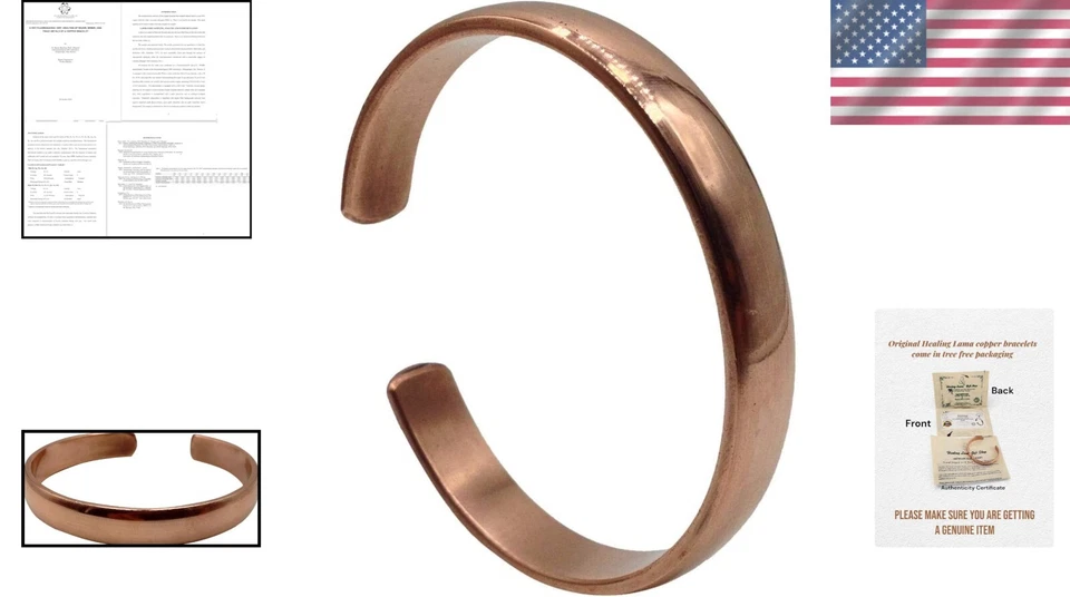 Pulsera Forjada a Mano 100% Cobre - Puño Ajustable para Todos los Tamaños de Muñeca Foto 2 de 4