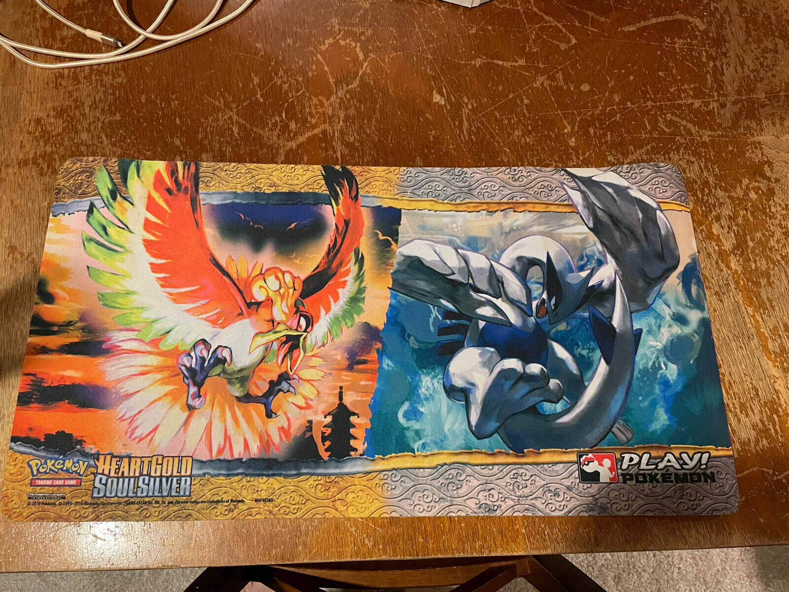 2010 League Play Pokemon HeartGold SoulSilver Playmat 23 x 12 Gently Used