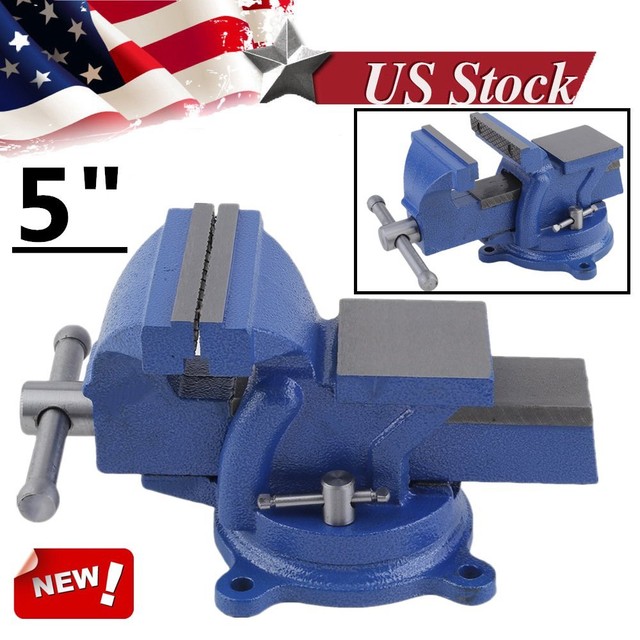 5/" Table Bench Top Mechanic Vise Vice Steel Jaw Clamp 360º Swivel Locking Base