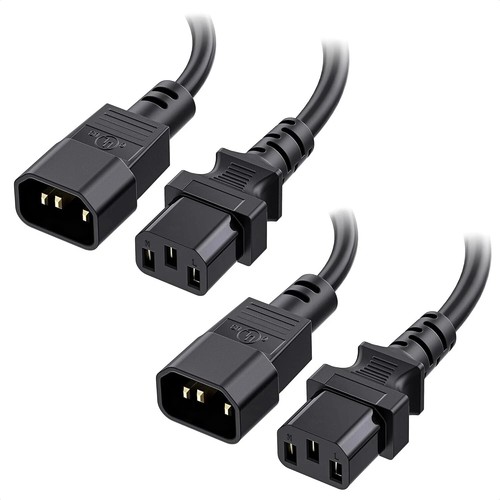 2 Pk PDU Computer IEC C13 - IEC C14, 6FT Power Extension Cord 17AWG High Quality - Picture 3 of 16
