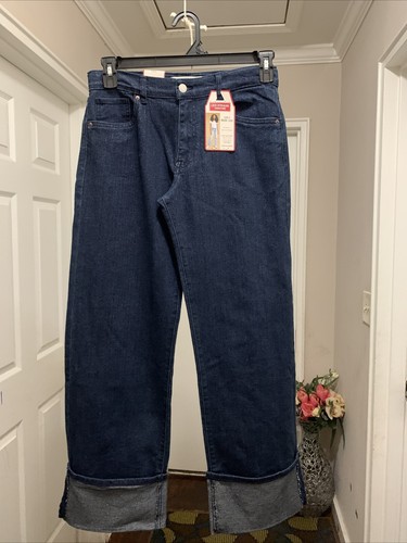 Levi's Girls’ Lurex Sparkly Wide Leg Jeans with Cuffs Size 18 New - Picture 7 of 23