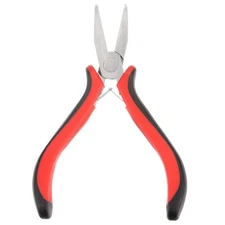 Mini Flat Nose Pliers 4.5" Smooth Jaw Precision Cutters with Plastic Handle