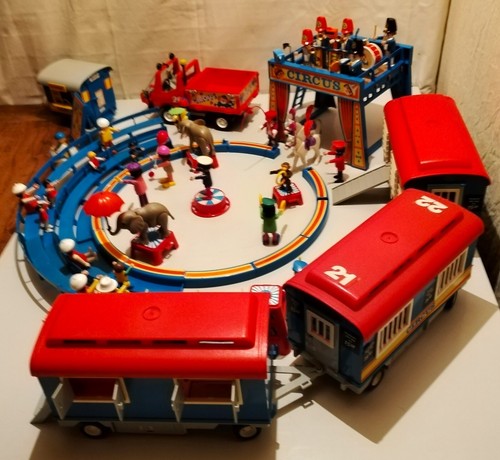 GROS LOT PLAYMOBIL CIRQUE CIRCUS- ROULOTTE- PISTE- FANFARE- CAMION- CLOWNS - Photo 2/16