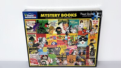 White Mountain Puzzle 1000 Pc Jigsaw Puzzle Mystery Books 24'' x 30'' New Sealed