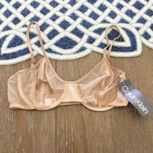 Vintage Calvin Klein Sheer Bra New Nude Y2K Made In USA 1992 Size 36