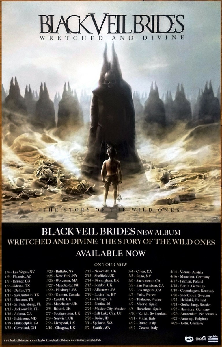 BLACK VEIL BRIDES Wretched And Divine Ltd Ed RARE Tour Poster