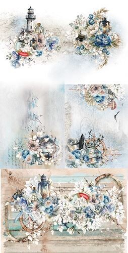 Scrapbooking doppelseitiges Papier 12 x 12, Kunstalchemie, Meeresgeschichten - Bild 8 von 9