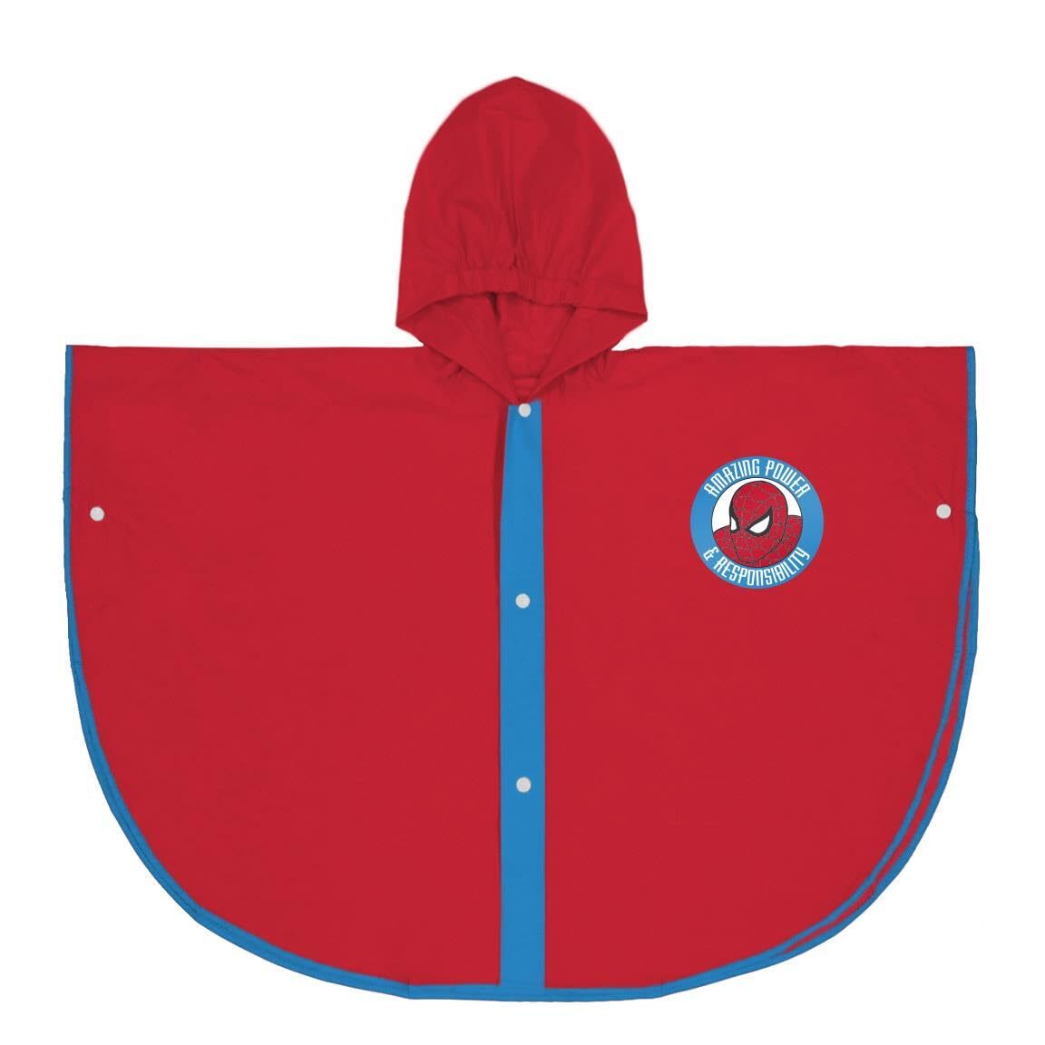 Waterproof Poncho With Hood Spiderman Red (Size: 3-4 Years) NUOVO