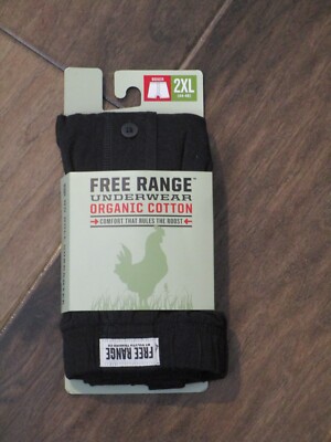 DULUTH TRADING FREE RANGE ORGANIC COTTON BOXERS IN BLACK SIZE 2XL NEW
