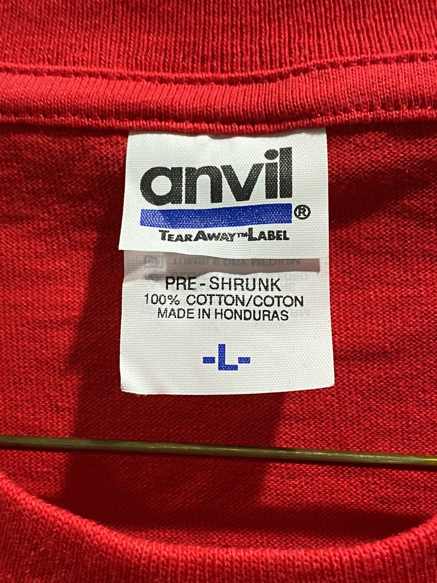 Anvil TearAway Label Red Blank Men's L T-Shirt NEW | eBay