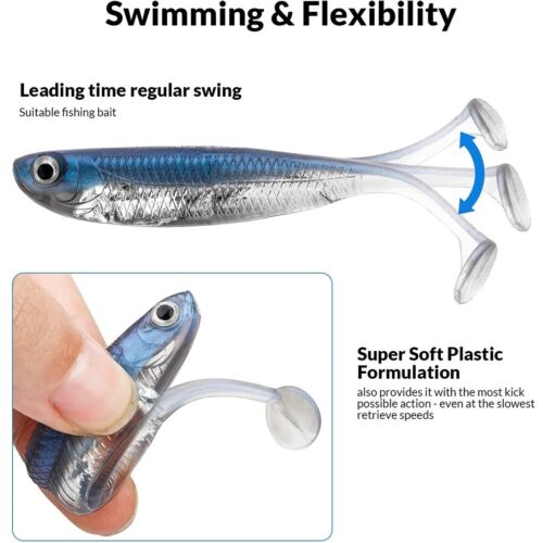 Thkfish Soft Plastic Swimbait Paddle Tail Lure Minnow Paddle Tail Swimbait - Picture 3 of 19