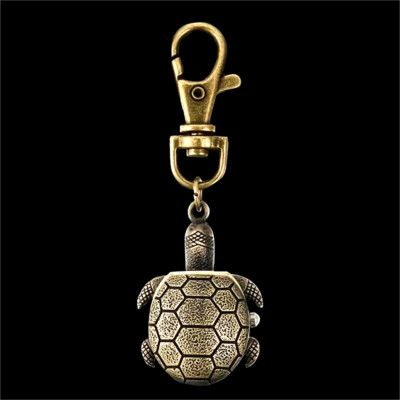 Turtle Shape Cute Pocket Watch Vintage Bronze Keychain Novelty Quartz Watch Gift