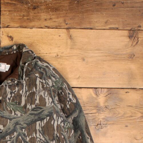 Vintage Mossy Oak Bomberjacke L 90s RealTree USA Made Camouflage Braun - Bild 6 von 8