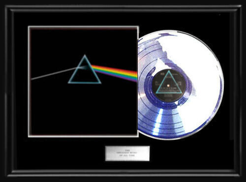 PINK FLOYD THE DARK SIDE OF THE MOON WHITE GOLD PLATINUM TONE RECORD LP NON RIAA - Afbeelding 1 van 1