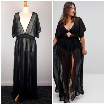 asos black kaftan