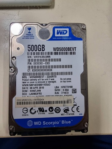 WD500BEVT HDD PCB hard drive circuit board Capacity 500GB 7200RPM 2.5" HTF - 第 1/4 張圖片