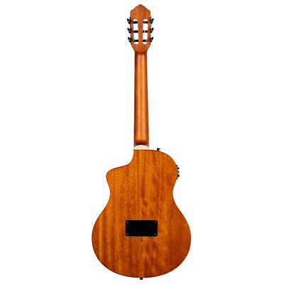 Ortega TourPlayer DeLuxe Nylon Guitar Flamed Maple Blue, With Bag