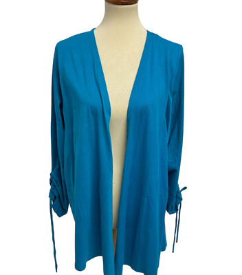 Avenue women's top cardigan 3/4 sleeve light blue size 22/24