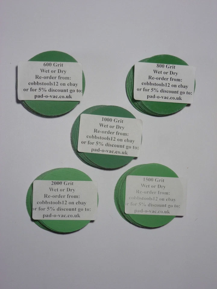 PAD-O-VAC Wet or Dry Discs 2" / 50 mm Mixed Grit Hook and Loop