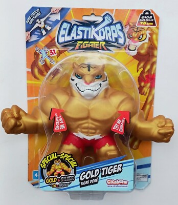 Elastikorps Fighters Gold Tiger Stretchy Action Figure 6'' Cicaboom NEW 2023