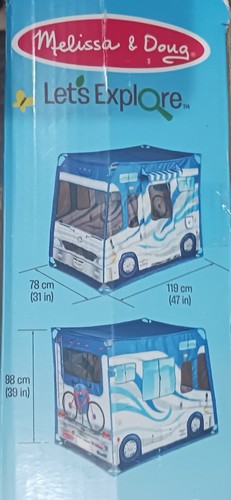 Melissa & Doug Let’s Explore Camper Tent Kids Play Set RV Screen-Free 47x31x39" - Picture 12 of 24