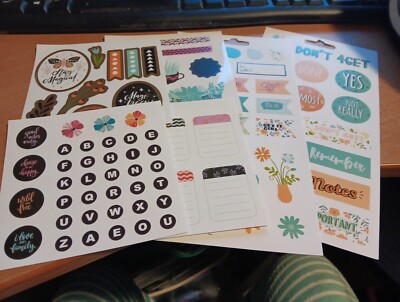 4 SHEETS FOIL STICKERS FOR SCRAPBOOKING/JOURNALS 21X15 CM NEW (ST44)
