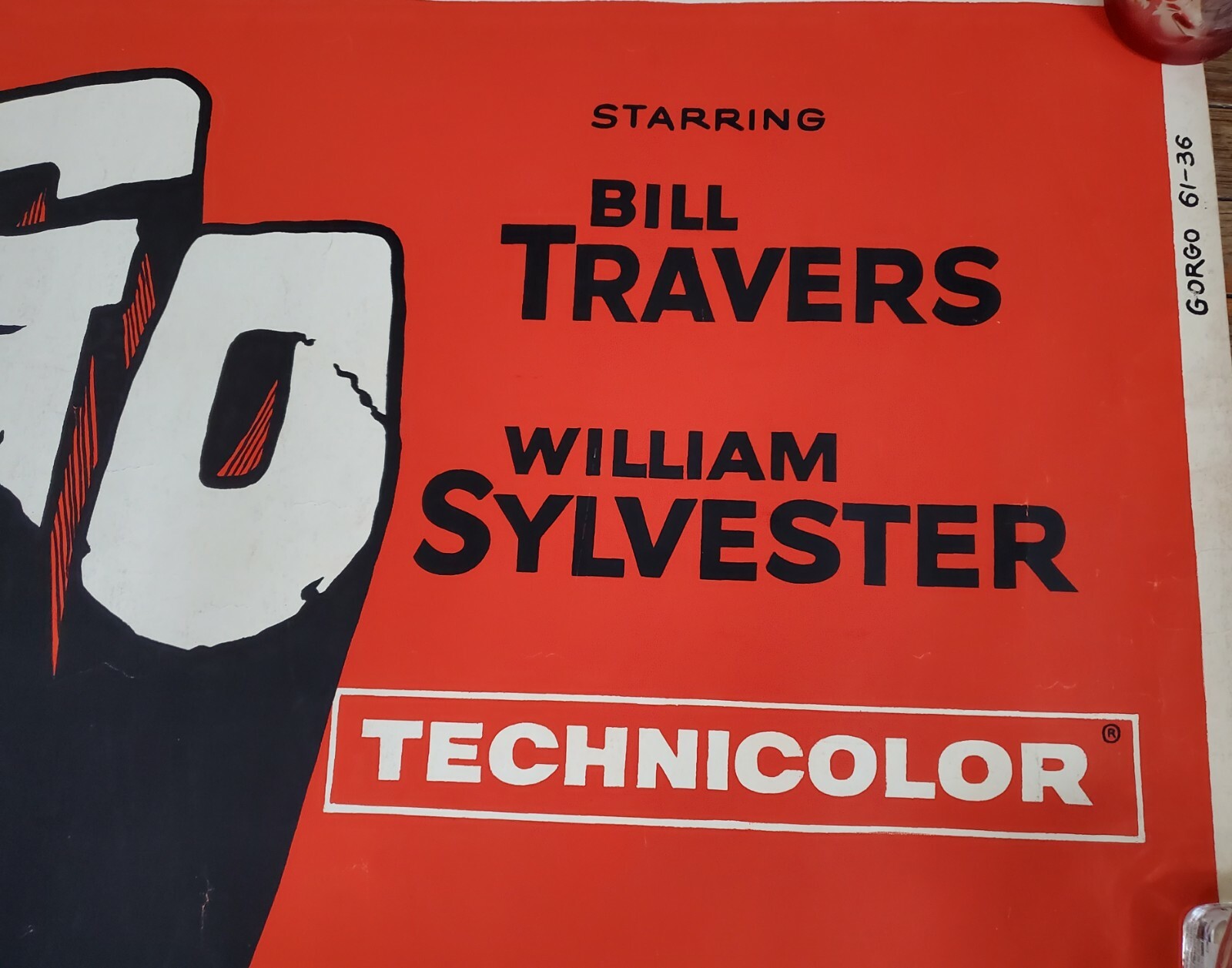 1961 "GORGO" Monster Horror MOVIE THEATER 7 FOOT LOBBY BANNER DISPLAY POSTER