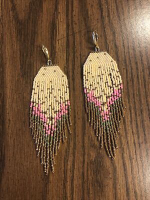 New Tribal Bead Drop Earrings-Multi-color/Beads Anthropologie Bauble Bar  Urban