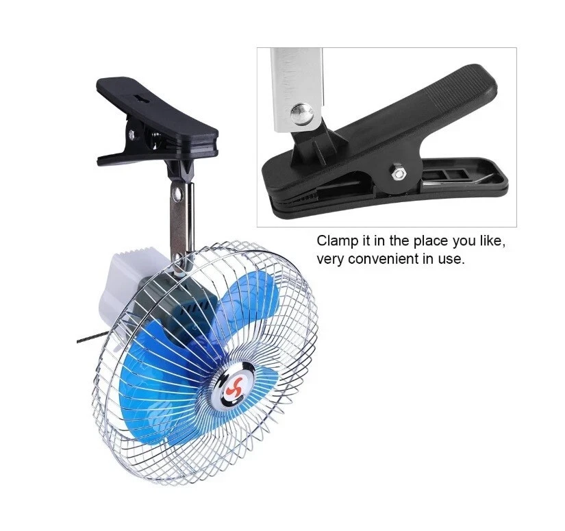 Ventilatore 12v Oscillante Portatile Pinza Viaggio Auto Camper Camion Mini Nuovo - Bild 4 von 4