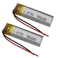 2pcs 3.7V 300mAh 1.11Wh Li-polymer Li Battery 601240 Lipo For Bluetooth Pen GPS