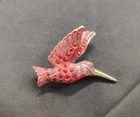 Vintage Hummingbird Brooch Pin Multicolored Rhinestone Costume Jewelry