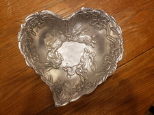 1994 Vintage NEW Arthur Court Heart Shaped Bowl - Bunnies 10 x 9 Inch NICE 
