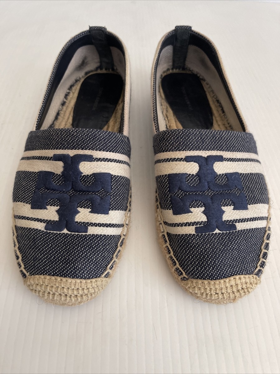 Tory Burch Women's Double T Jacquard Espadrille- 150685 - Denim