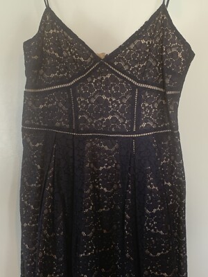 JOIE Navy lace dress size 8 with adjustable spaghetti straps-fully  lined-EUC | eBay