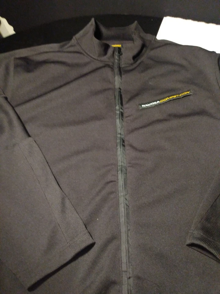 Chaqueta deportiva de calentamiento negra Nautica Competition para hombre, talla XXL Foto 3 de 4