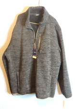 Izod Sherpa Fleece Jacket Lt Grey Htr Small Please Read