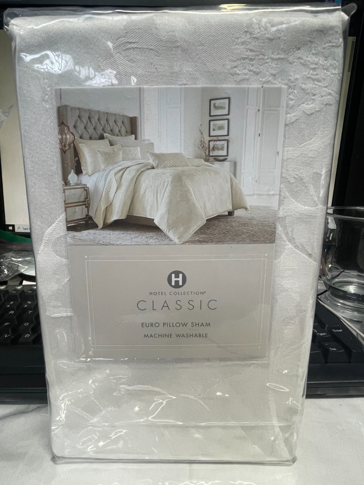 Hotel Collection Classic Hydrangea Euro Pillow Sham White Ne