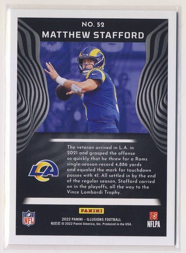 2022 Panini Illusions Pink #52 Matthew Stafford Los Angeles Rams /399 BX9 - Picture 2 of 2
