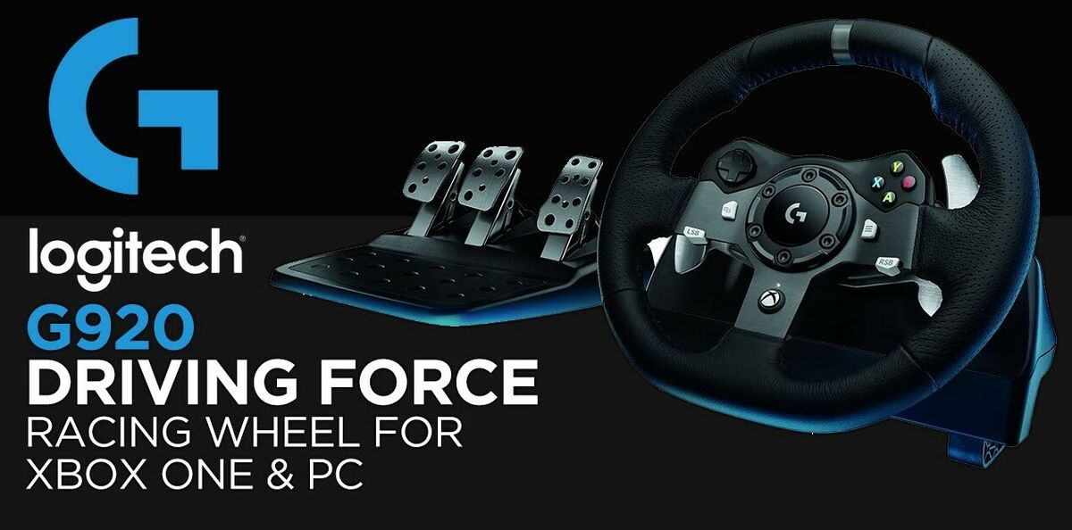  Logitech Driving Force G920 Steering Wheel and Pedals,  941-000123 (Steering Wheel and Pedals f/PC and Xbox One) : Video Games