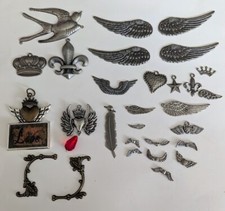 Tim Holtz Idea-ology Regal Wings Adornments Plus Charms Embellishments 29 pcs