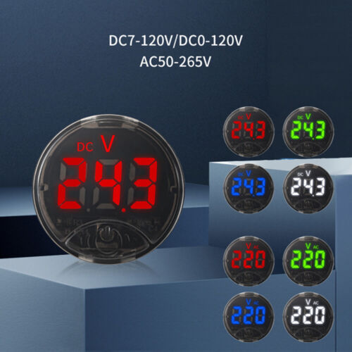 Dc7-120V 265V Auto-Voltmeter Led-Digitalanzeige Runder Zweidraht- A K - Bild 3 von 22