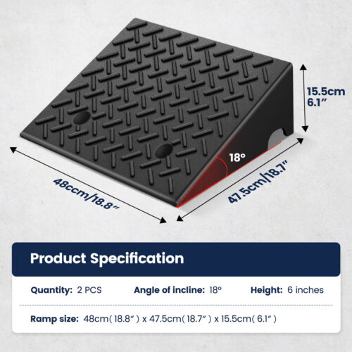 2x Einfahrt Rampe 6" Bordstein Gummi Schwerlast Schwellenrampe 8818 lbs Last mit Schrauben - Bild 2 von 7