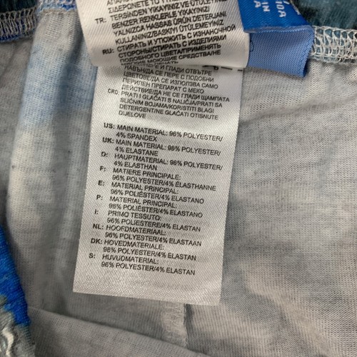 Adidas Leggings Girls S Small Gray Blue Floral Originals Superstar Spellout Logo - Picture 5 of 12