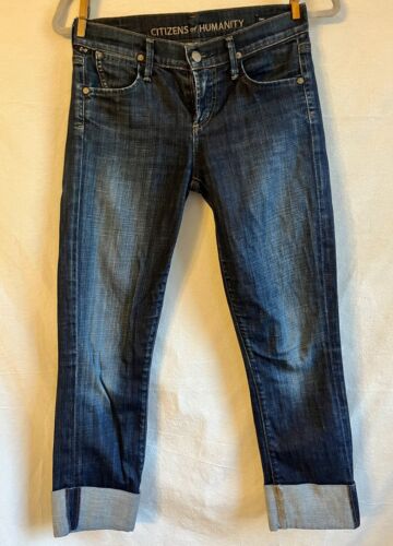 CITIZENS OF HUMANITY * Dani Jeans * Crop Straight Cuffed Hem Size 24 EUC - Picture 1 of 9