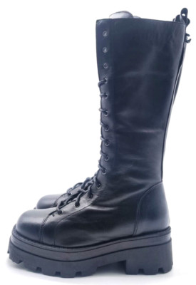 Schuhe Stiefel Damen Gianni Renzi Leder Modell Trac Kalb Tamp. schwarz