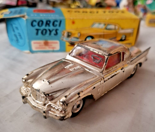 AMAZING VINTAGE CORGI TOYS STUDEBAKER GOLDEN HAWK No 211S BOXED - Picture 4 of 15