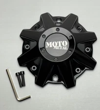 Moto Metal MO970 Gloss Black/Black Rivets Wheel Center Cap W/Screw MO479L214GBO1