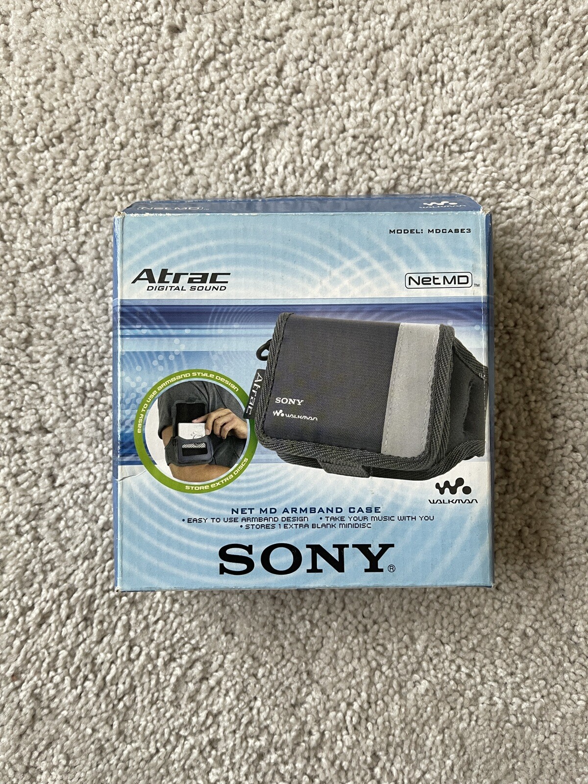 Sony Walkman Minidisc Armband Carry Case MDCASE3 Brand New Vintage NOS