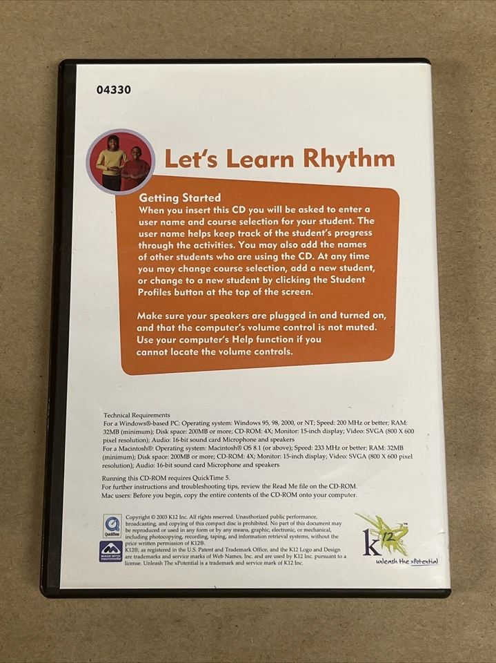 K12 Let's Learn Rhythm Home School Music Curriculum CD-ROM 2003 - Image 2 of 2
